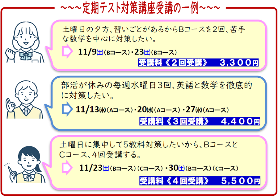 テスト対策受講例