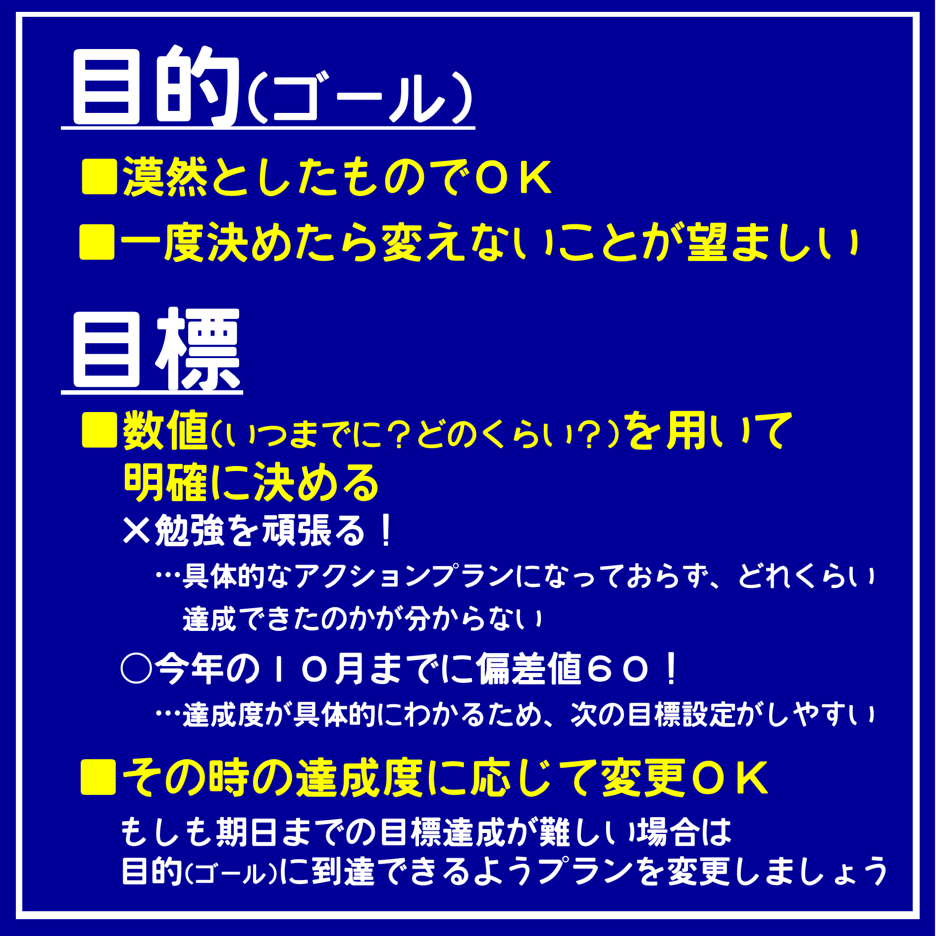 目的と目標の違い